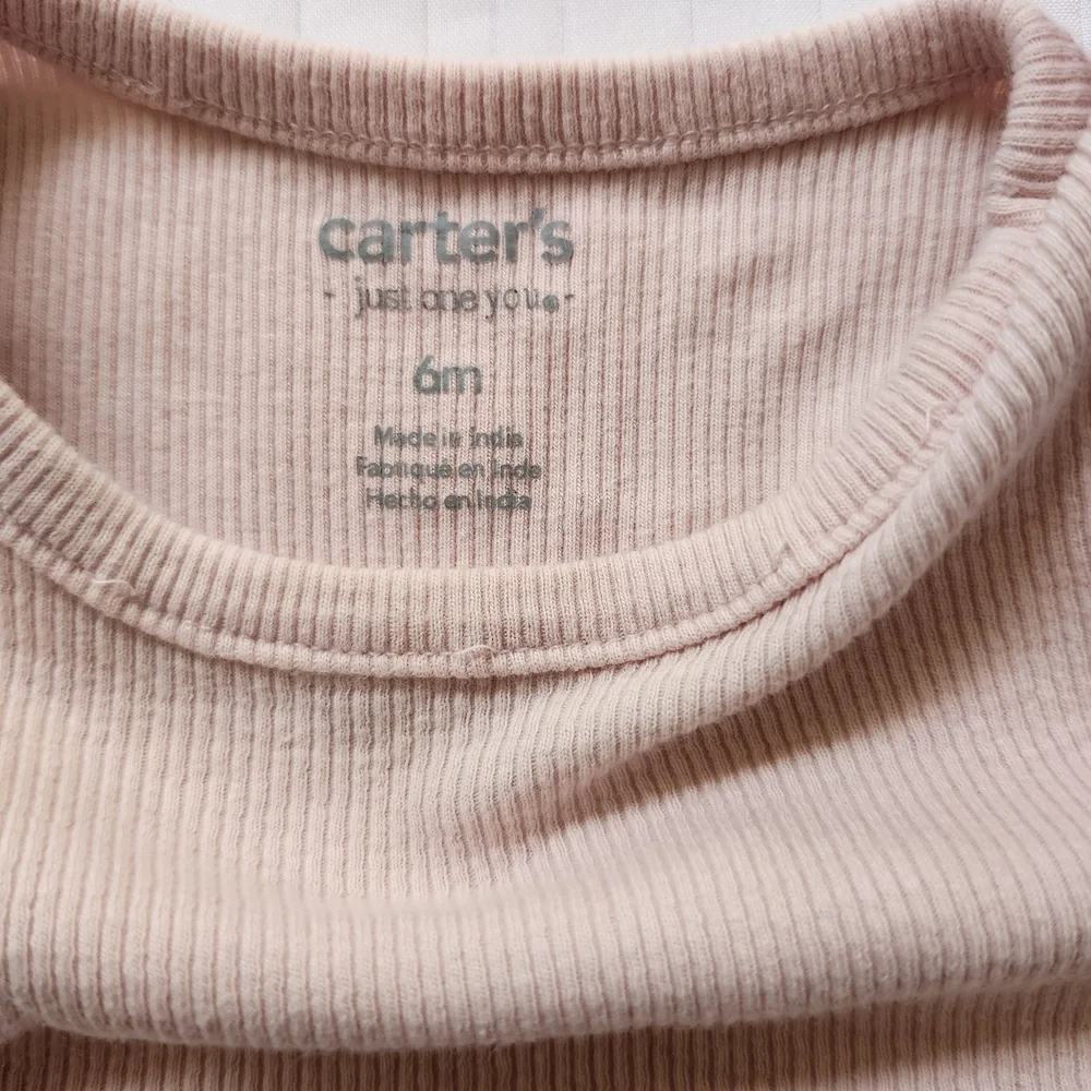 Carter's Soft Pink Ribbed Butterfly Baby One Piece Outfit  Size 6m